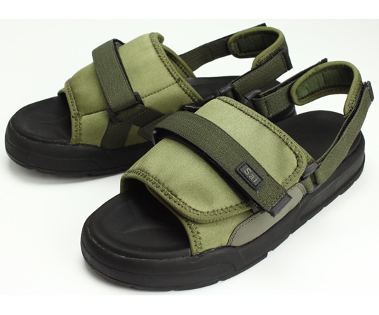 マリアンヌ製靴 ジャストフィットサンダル カーキ 3L(26.0~26.5cm) WG510 1足(ご注文単位1足)【直送品】