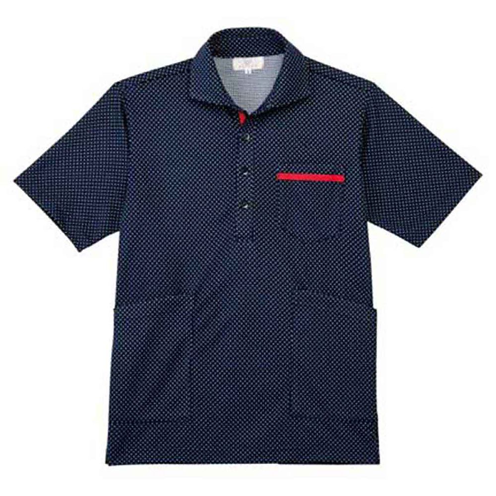 KIRAKU（トンボ） ニットシャツ ネイビー 3L（身丈77cm） CR175-88 3L 1枚（ご注文単位1枚）【直送品】