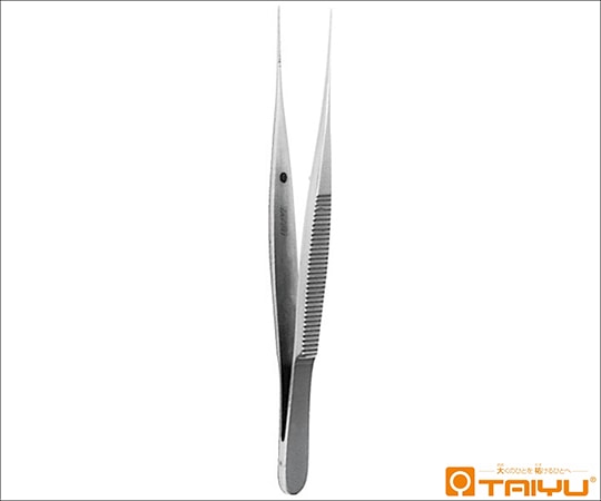 TAIYU（大祐医科工業） 虹彩鑷子 直 無鈎 併式 ダボ付 全長10cm TY-061A 1本（ご注文単位1本）【直送品】