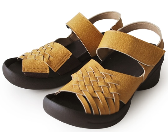 リゲッタ 編み込みベルトサンダル マスタード S(22.0~22.5) R2686-MUS-S 1足(ご注文単位1足)【直送品】