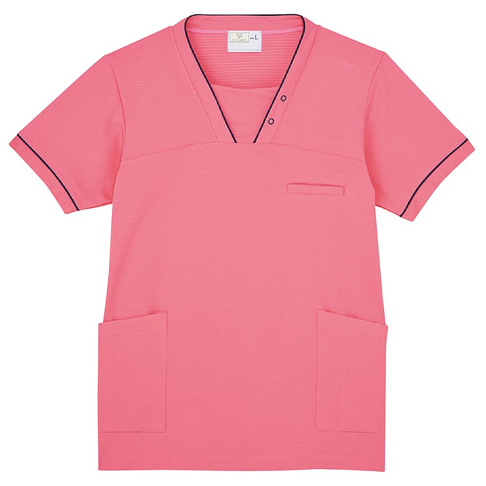 KIRAKU(トンボ) ケアスクラブ ピンク L(身丈73cm) CR216-11 L 1枚(ご注文単位1枚)【直送品】