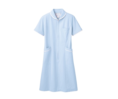 住商モンブラン ナースワンピース 半袖 サックス/白 73-1556 S 1枚（ご注文単位1枚）【直送品】