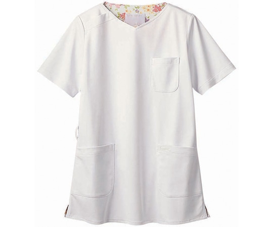 住商モンブラン スクラブ レディス 半袖 オフホワイト/アメリ ピンク 3L LW603-12 3L 1枚（ご注文単位1枚）【直送品】