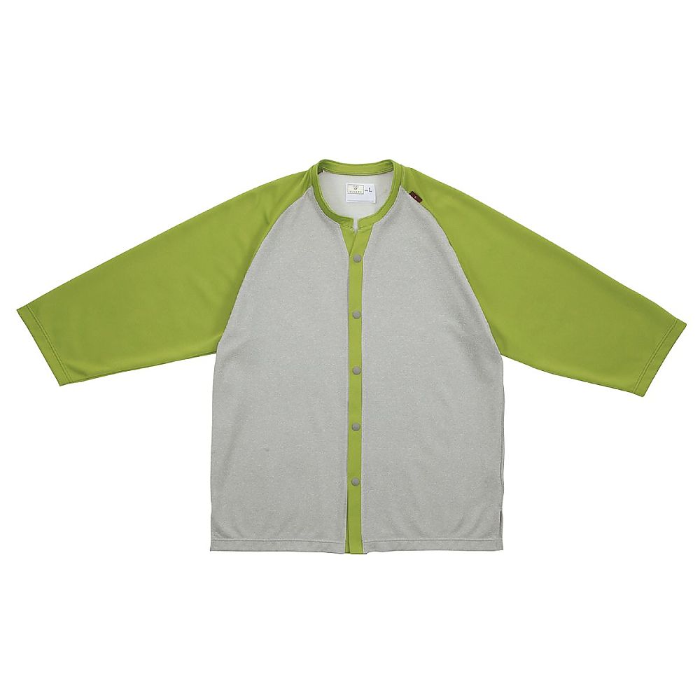 KIRAKU（トンボ） 前開きシャツ オリーブ×シルバーモク M（身丈68cm） CR800-42 M 1枚（ご注文単位1枚）【直送品】