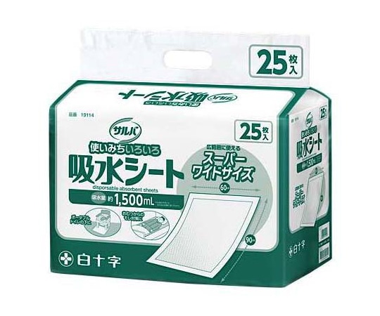 白十字 サルバ 吸水シート スーパーワイドサイズ 1500mL 25枚×4個入 19114 1ケース（ご注文単位1ケース）【直送品】