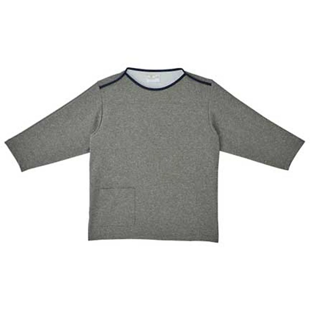 KIRAKU(トンボ) 検診用シャツ グレーモク M(身丈68cm) CR838-08 M 1枚(ご注文単位1枚)【直送品】