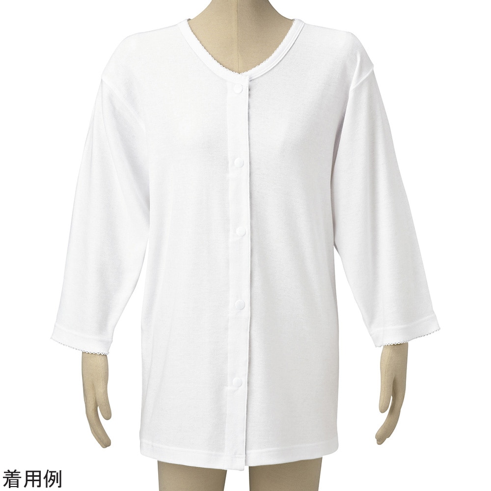 松本ナース産業 前開き肌着（婦人用）七分袖ホック L M-3F 1枚（ご注文単位1枚）【直送品】