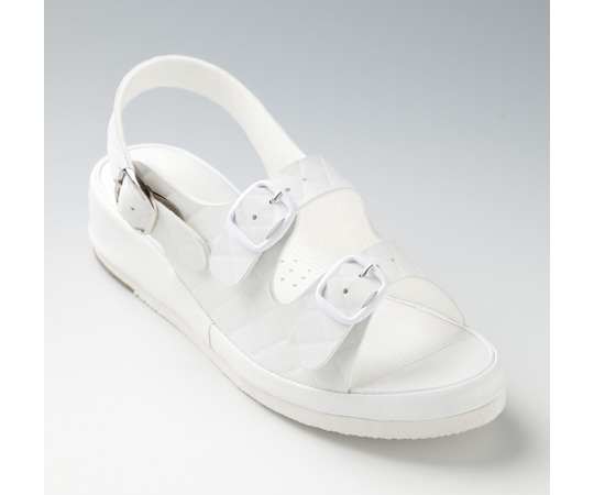 山一 抗菌キルティング2バンドサンダル ホワイト S 7609WHS 1足（ご注文単位1足）【直送品】