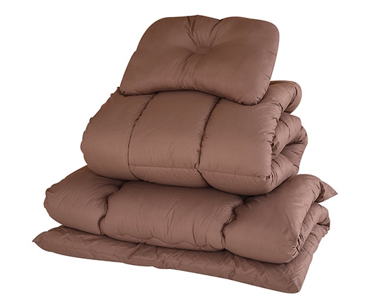 山善(YAMAZEN) 布団4点セット シングル(ピーチスキン加工) ブラウン YEF-4XSP1(BR) 1セット(ご注文単位1セット)【直送品】