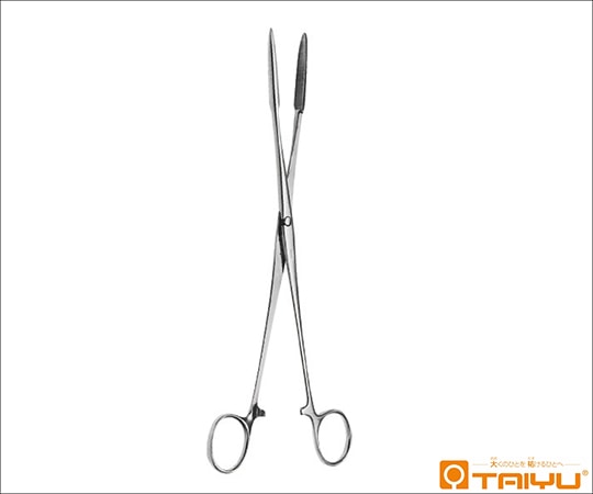 TAIYU(大祐医科工業) 綿紗鉗子(消毒鉗子) 直 ハズシ 全長24cm TY-943 1本(ご注文単位1本)【直送品】