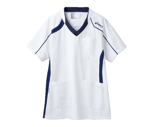 アシックス（住商モンブラン） ジャケット 男女兼用 ホワイト×ネイビー CHM301-0109 S 1枚（ご注文単位1枚）【直送品】