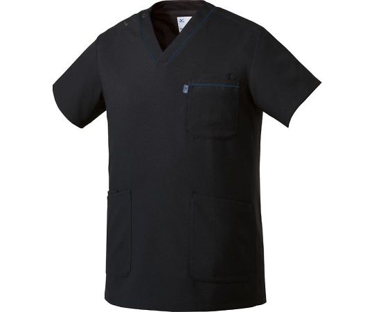 ミズノ スクラブ【男女兼用】 ブラック L MZ0215-C10 1枚（ご注文単位1枚）【直送品】