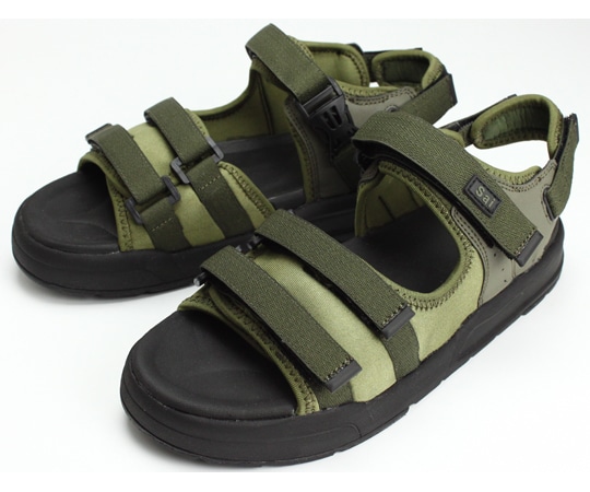 マリアンヌ製靴 ジャストフィットサンダル カーキ 3L（26.0~26.5cm） WG520 1足（ご注文単位1足）【直送品】