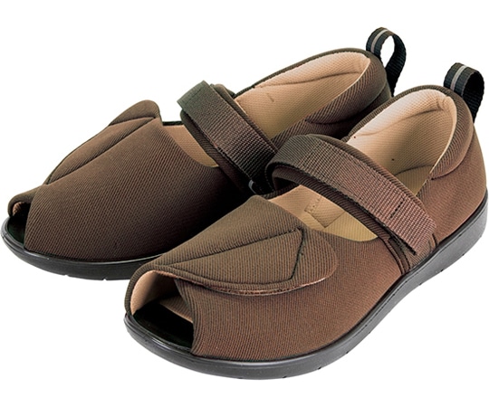 オオサキメディカル PH転びにくいシューズつま先なし 茶 LL 71423 1足(ご注文単位1足)【直送品】