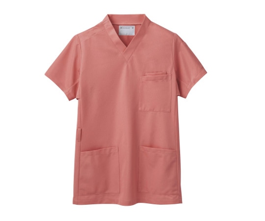 住商モンブラン スクラブ 兼用 半袖 コーラルレッド S 72-632 1枚（ご注文単位1枚）【直送品】