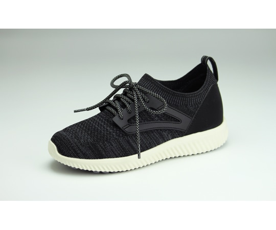 マリアンヌ製靴 ストレッチニットスニーカー ブラック シューレースタイプ 3L(26.0~26.5cm) WG130 1足(ご注文単位1足)【直送品】