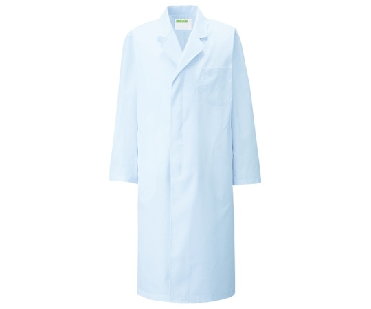 KAZEN メンズ診察衣S型長袖 サックス L 110-71 L 1枚（ご注文単位1枚）【直送品】