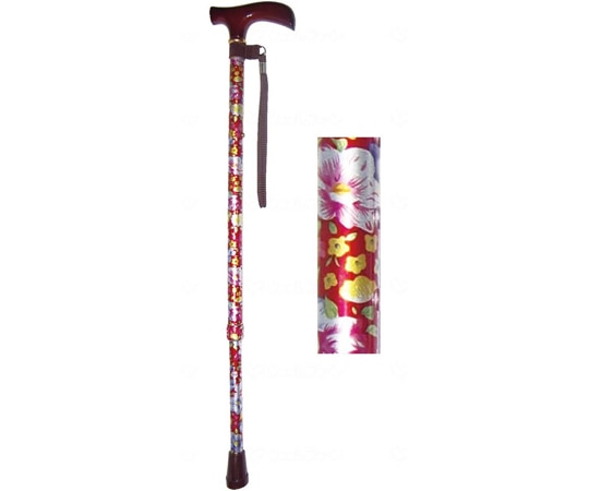 中嶋次朗商店 アルミ2段式 花柄（楓グリップ）花柄レッド 451 1本（ご注文単位1本）【直送品】