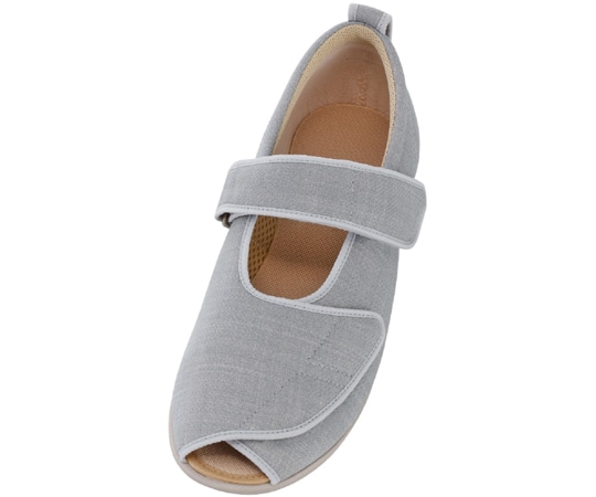 徳武産業 オープンマジックⅢ 9E 片足 左のみ グレー LL 7033 1個（ご注文単位1個）【直送品】