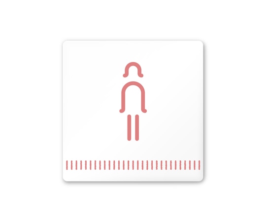 フジタ 室名札 白マットアクリル150角 病院向け Towelデザイン 女子トイレ2 AC-1515 HA-NT2-0106 1枚（ご注文単位1枚）【直送品】