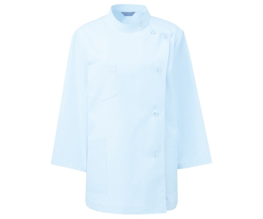 KAZEN レディス医務衣七分袖 サックス L 361-71 L 1枚（ご注文単位1枚）【直送品】