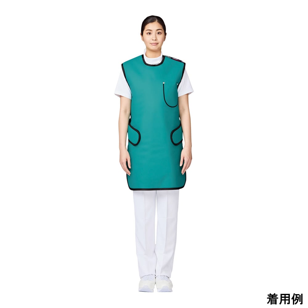 アズワン ワンタッチ防護エプロン(フレアKPPONE)オーシャングリーン L LE025L 1枚(ご注文単位1枚)【直送品】