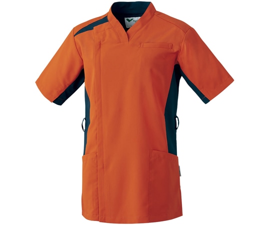 ミドリ安全 作業服 メディカルウェア ベルデクセル スクラブ VEM4008上 オレンジブラウン SSサイズ VEM4008-UE-SS 1着(ご注文単位1着)【直送品】