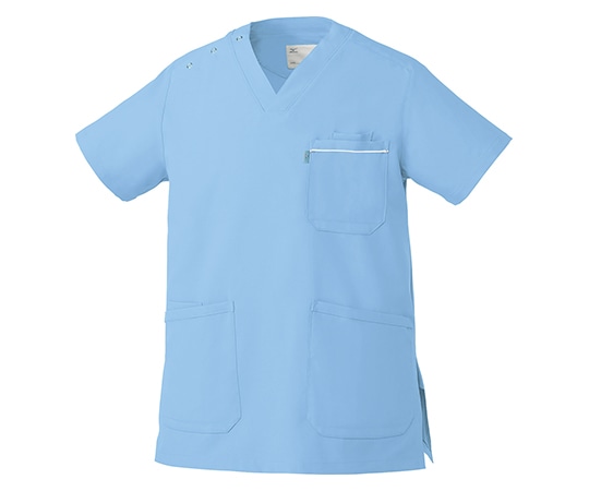 ミズノ（チトセ） 男女兼用スクラブ サックス M MZ0018-C-3-M 1枚（ご注文単位1枚）【直送品】