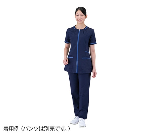 サンアロー レディースジャケット スマートスクラブエレガント ネイビー×スモーキーブルー L 780-48 L 1枚(ご注文単位1枚)【直送品】