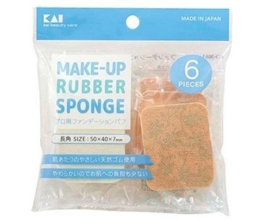 貝印 ファンデーションパフ 長角 6個入 KQ3061 1個（ご注文単位1個）【直送品】