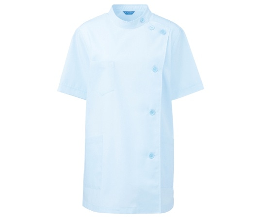 KAZEN レディス医務衣 半袖 サックス L 360-31 L 1枚（ご注文単位1枚）【直送品】