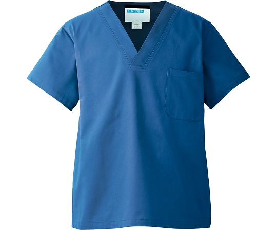 KAZEN メンズ手術上衣 ブルー 4L 137-61 4L 1枚（ご注文単位1枚）【直送品】