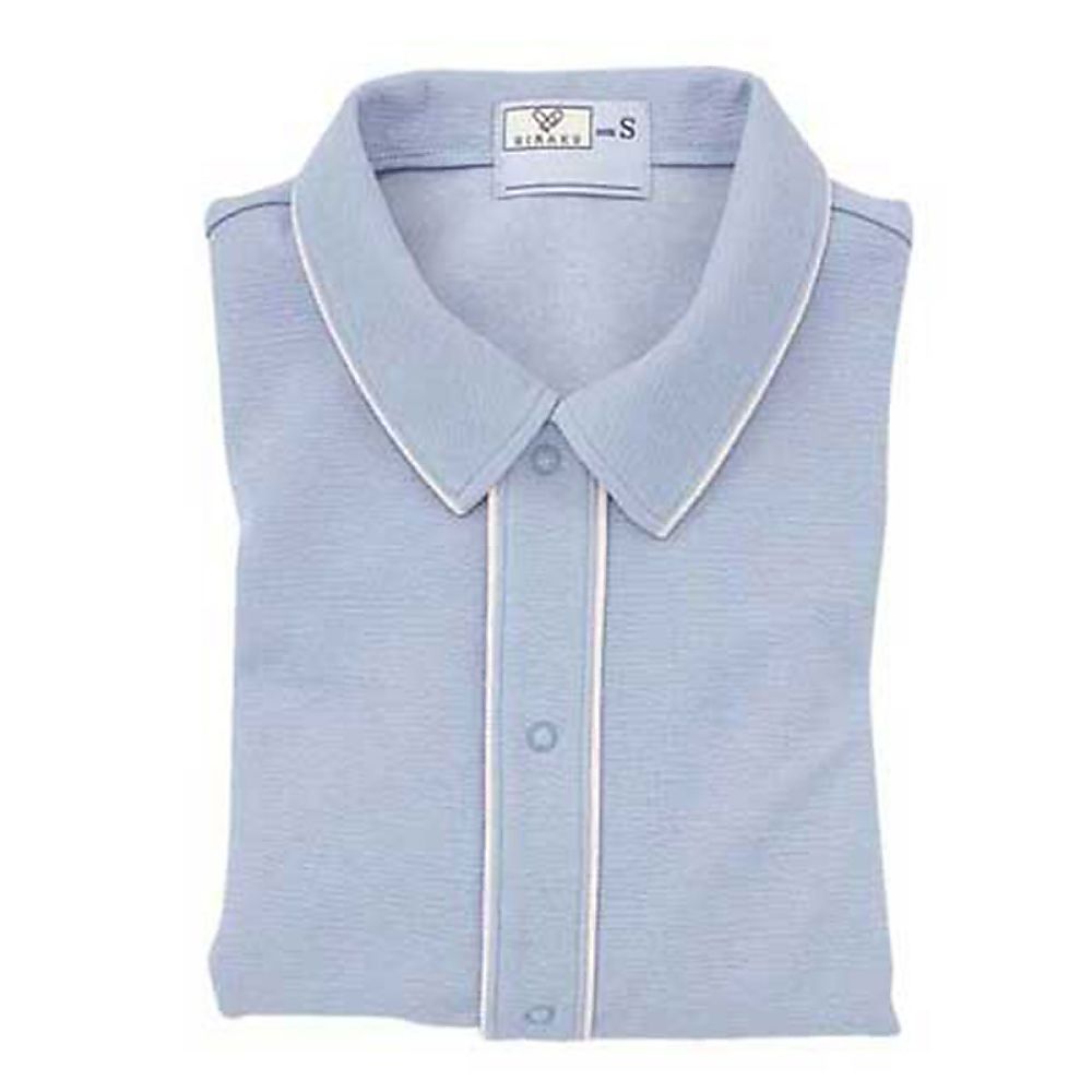 KIRAKU（トンボ） 前開きシャツ インクブルー LL（身丈72cm） CR810-76 LL 1枚（ご注文単位1枚）【直送品】