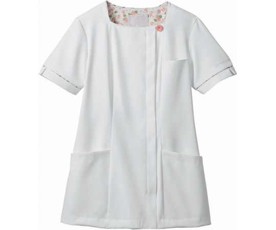 住商モンブラン ナースジャケット 半袖 オフホワイト/ピンク L LW812-12 L 1枚(ご注文単位1枚)【直送品】