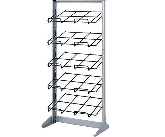 三洋スーパースタンド マガジンラック平置タイプ5段 幅480 シルバー MS-ST545HS 1台(ご注文単位1台)【直送品】