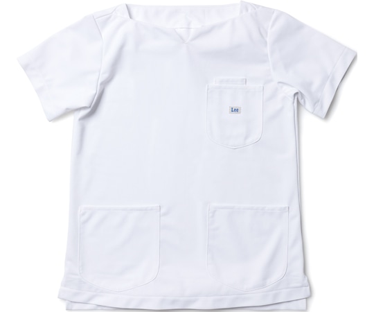 Lee レディススクラブ(キーネック) ホワイト L 1枚(ご注文単位1枚)【直送品】