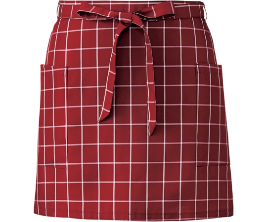 KAZEN サロンエプロン ワインチェック フリー APK492-K81 1枚（ご注文単位1枚）【直送品】