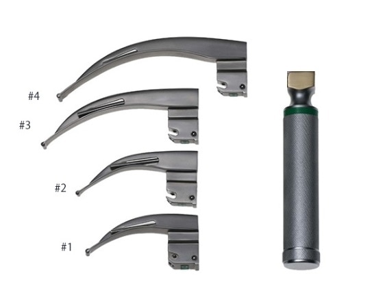 日本フリッツメディコ 喉頭鏡 マッキントシュファイバー 4点セット 1セット(4個入) Z159-3333S 1セット(ご注文単位1セット)【直送品】