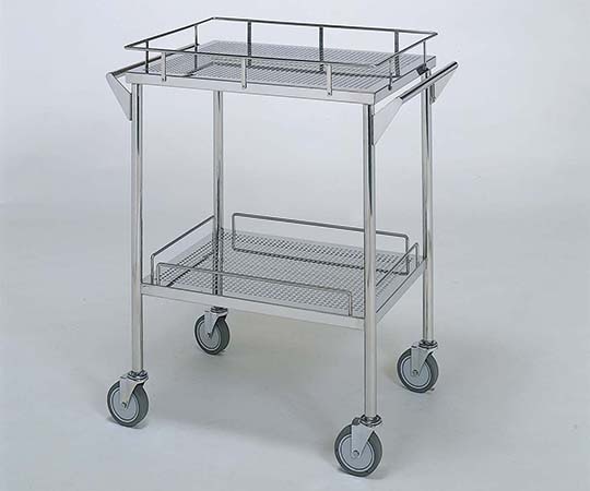 柏ステンレス工業 ステンレスワゴン 回診車M （パンチング枠付） 2段 ステンレスパンチングワゴンMB-2P-M 1個（ご注文単位1個）【直送品】