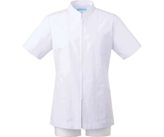 KAZEN レディス医務衣 半袖 白 L 338-70 L 1枚(ご注文単位1枚)【直送品】