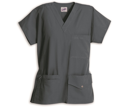 スクラブス スクラブス UNISEX 6ポケット スナップトップ ピューター XS Z1J15 1枚（ご注文単位1枚）【直送品】