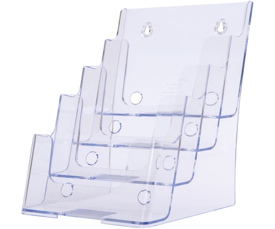 アズワン ツーウェイパンフレット立て 透明 パンフレットスタンドA5 4段 61-546-61-7 1個（ご注文単位1個）【直送品】