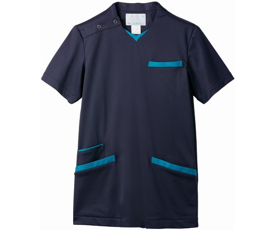 住商モンブラン スクラブ 兼用 半袖 ダークネイビー/ターコイズ M 72-1383 M 1枚（ご注文単位1枚）【直送品】