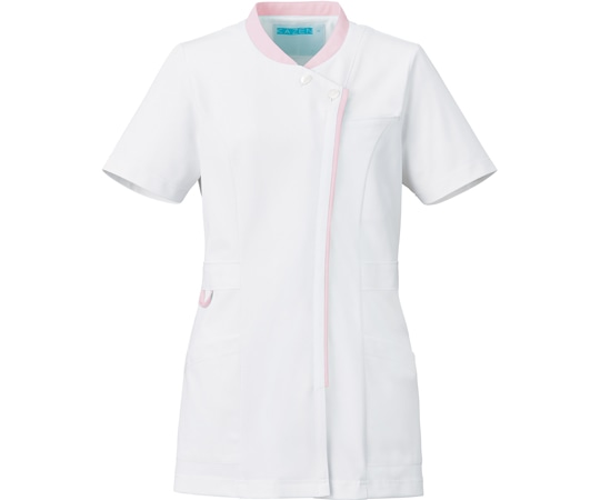 KAZEN レディスジャケット半袖 ホワイト×ピンク 3L 778-23 1枚（ご注文単位1枚）【直送品】