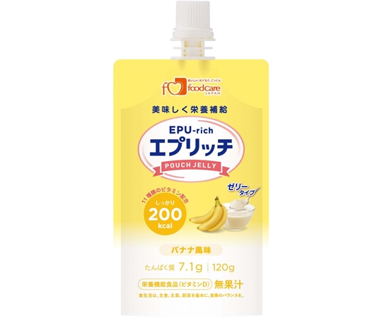 フードケア エプリッチパウチゼリー バナナ風味 120g×36袋入  1箱（ご注文単位1箱）【直送品】