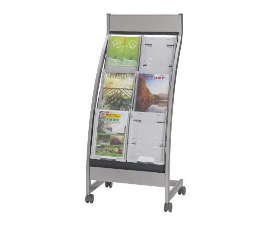 ナカキン パンフレットスタンド 2列3段（全画表示タイプ） ホワイト PSL-C203-W 1台（ご注文単位1台）【直送品】