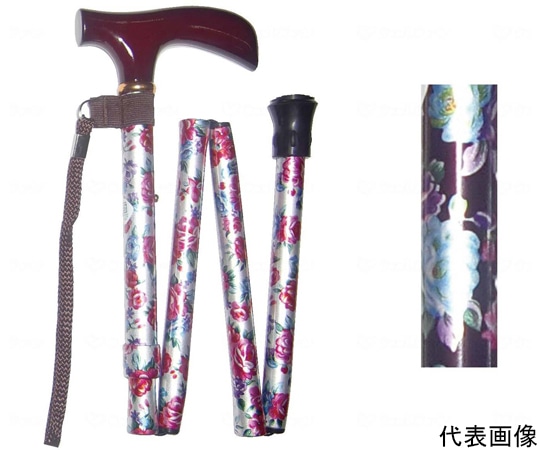 中嶋次朗商店 アルミ4段式 花柄（楓グリップ）花柄ブラック 514 1本（ご注文単位1本）【直送品】