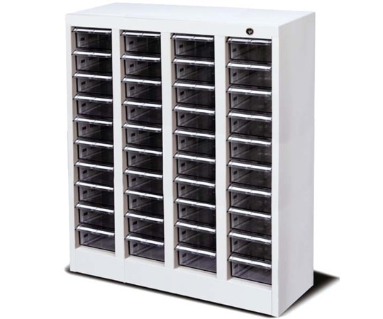 宮成製作所 薬剤保管庫メディロック MLBC配薬キャビネット シリンダー錠 4列10段 ポリカトレー MLBC-040C-S 1台（ご注文単位1台）【直送品】