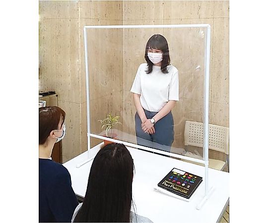 三洋 抗菌透明パーテーション幅950×高さ1050mm OKT00002 1台（ご注文単位1台）【直送品】