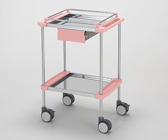 日進医療器 回診車(ナーシングカート) 引出し付き 2段ピンク 640×450×909mm TY415-2HPK 1台(ご注文単位1台)【直送品】